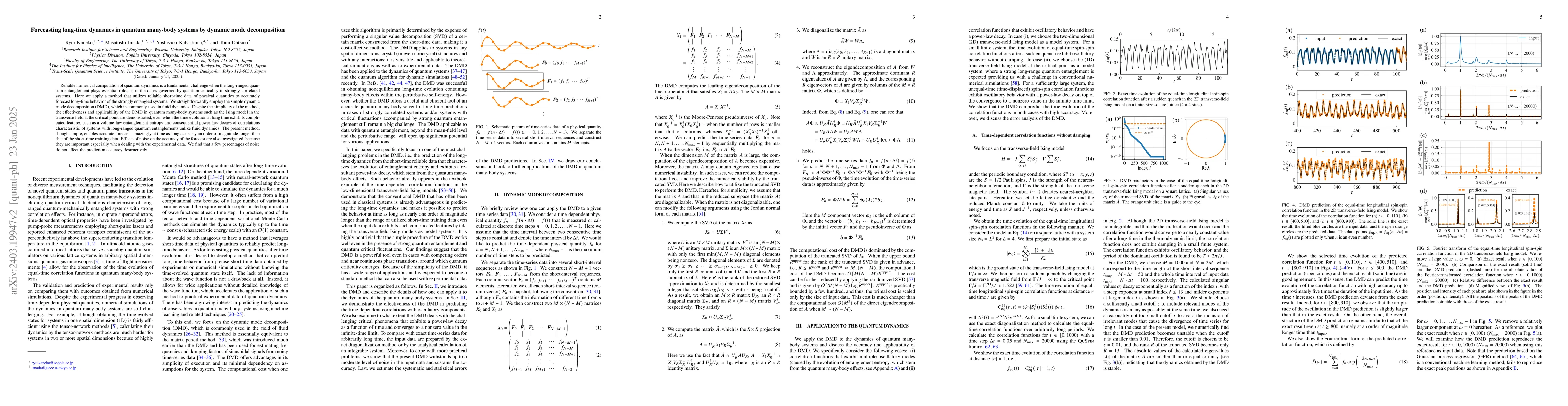 Thumbnail for Forecasting Long-Time Dynamics in Quantum Many-Body Systems by Dynamic
  Mode Decomposition