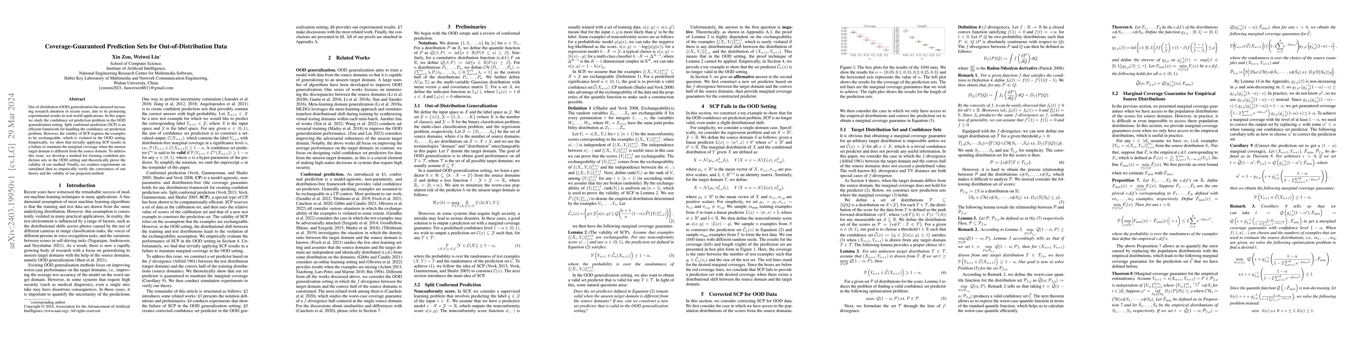 Thumbnail for Coverage-Guaranteed Prediction Sets for Out-of-Distribution Data