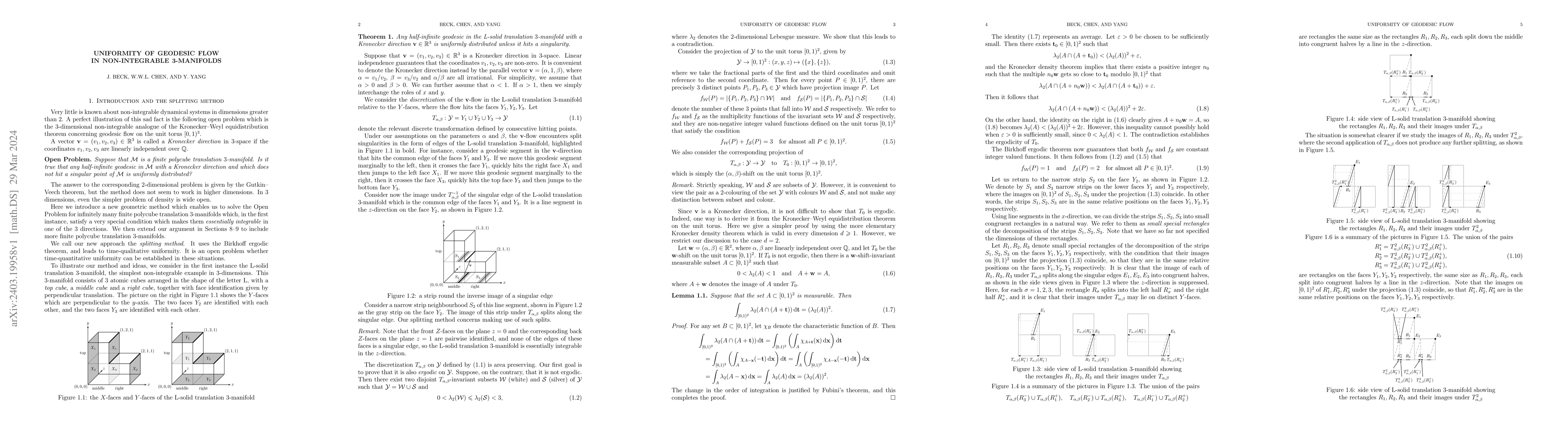 Thumbnail for Uniformity of geodesic flow in non-integrable 3-manifolds