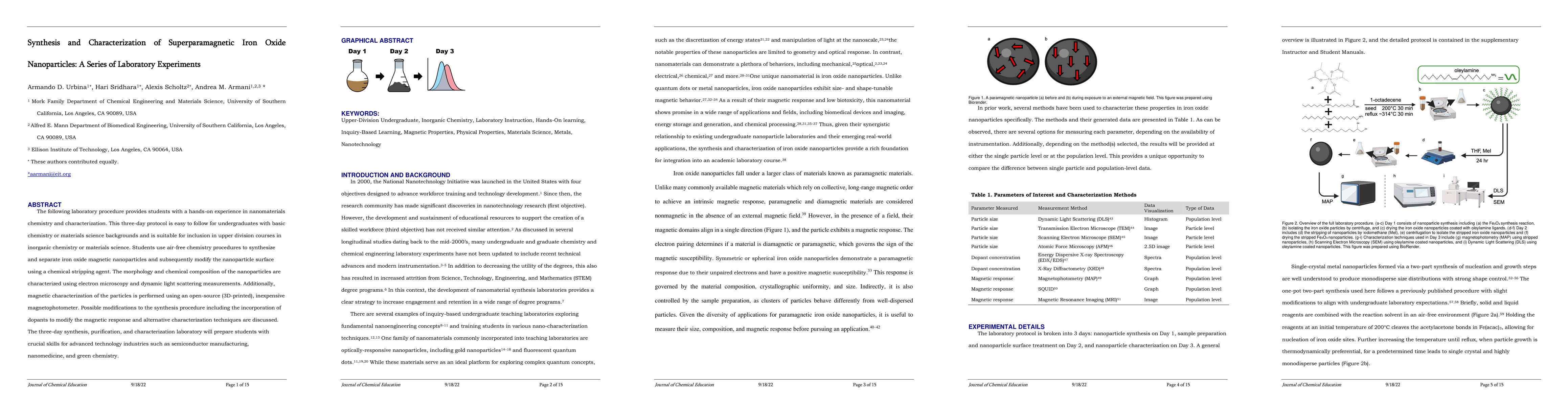 Thumbnail for Synthesis and Characterization of Superparamagnetic Iron Oxide
  Nanoparticles: A Series of Laboratory Experiments