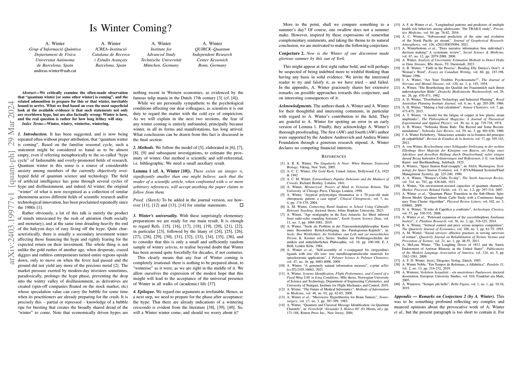 Thumbnail for Is Winter Coming?