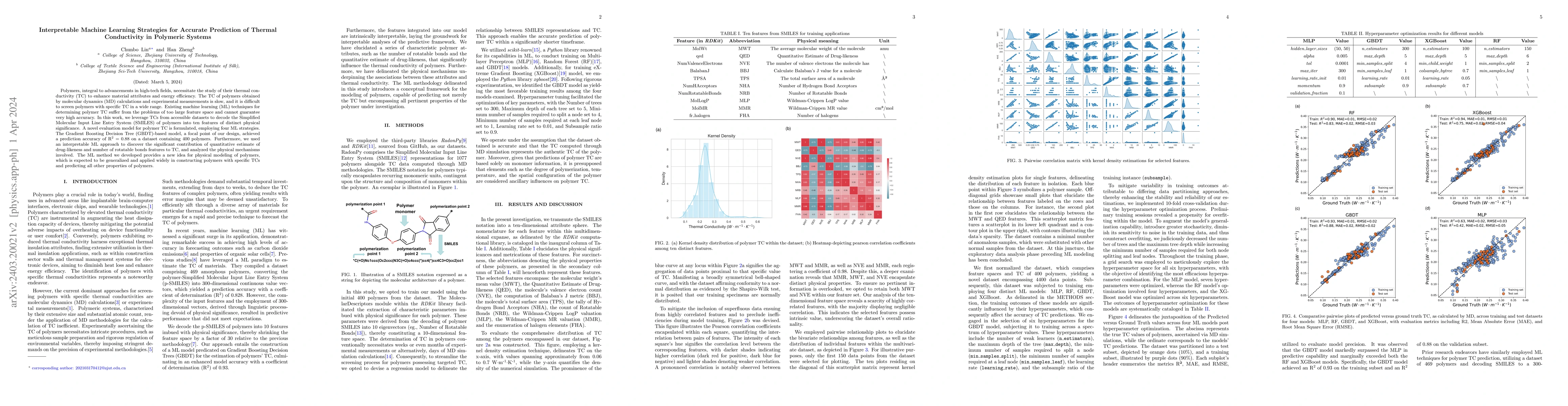 Thumbnail for Interpretable Machine Learning Strategies for Accurate Prediction of
  Thermal Conductivity in Polymeric Systems