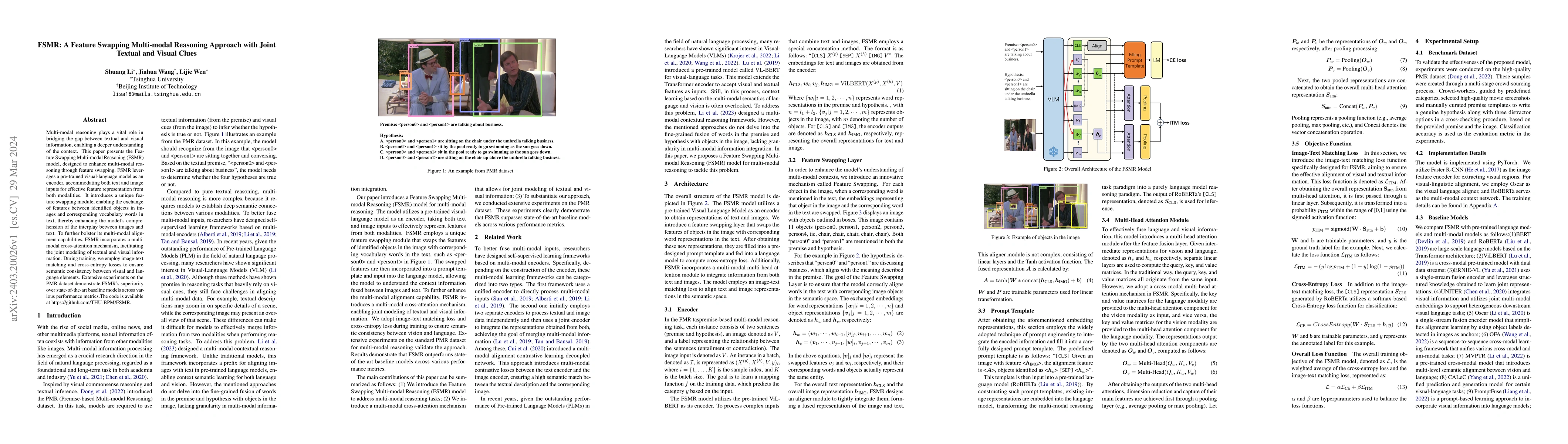 Thumbnail for FSMR: A Feature Swapping Multi-modal Reasoning Approach with Joint
  Textual and Visual Clues