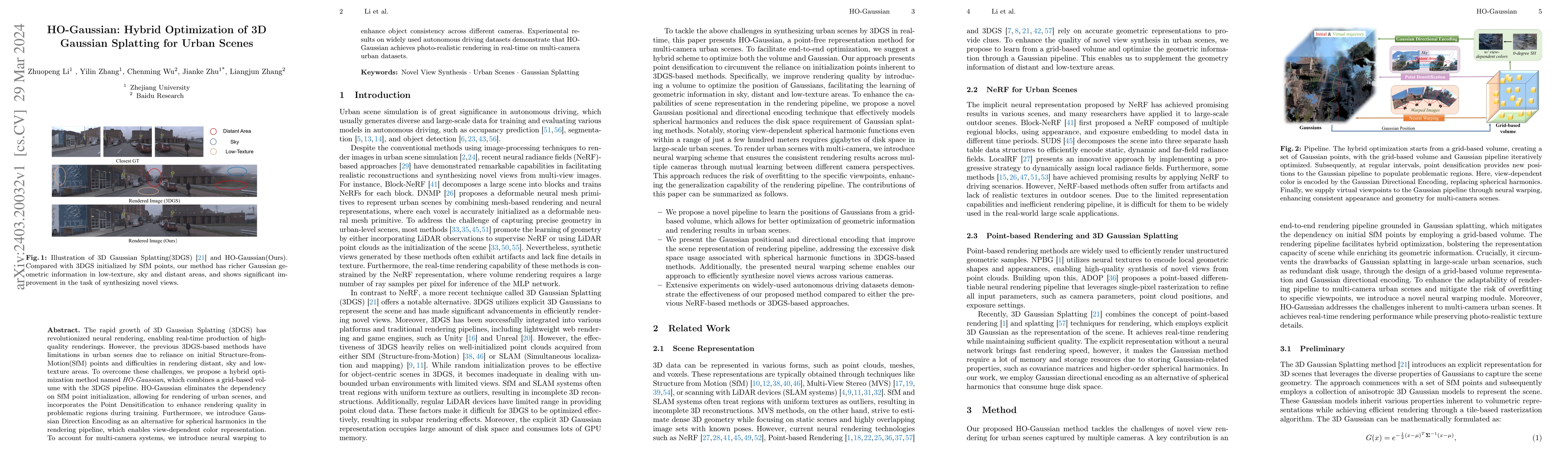 Thumbnail for HO-Gaussian: Hybrid Optimization of 3D Gaussian Splatting for Urban
  Scenes