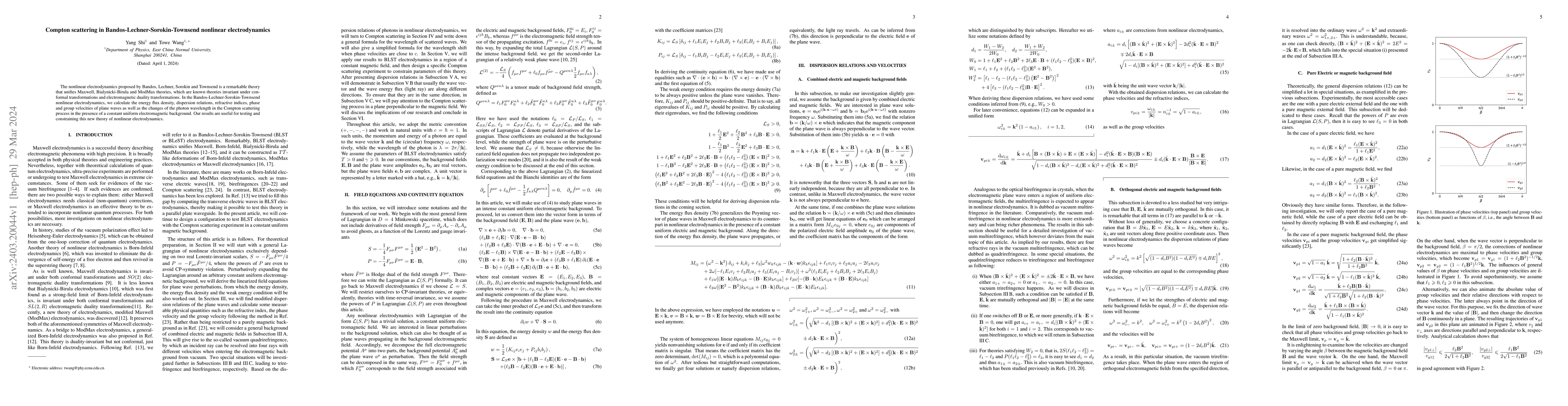Thumbnail for Compton scattering in Bandos-Lechner-Sorokin-Townsend nonlinear
  electrodynamics