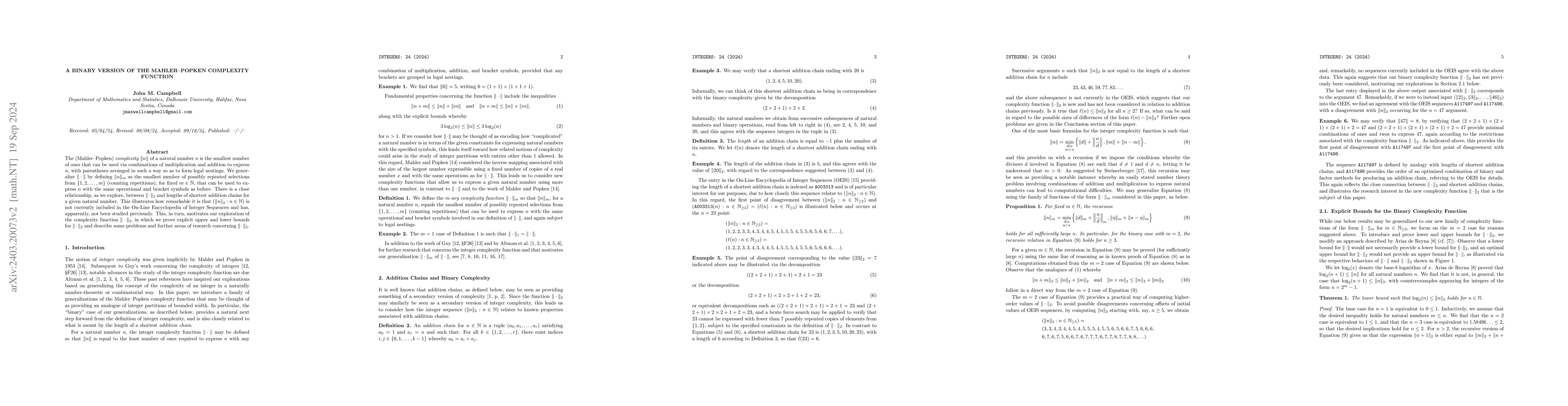 Thumbnail for A binary version of the Mahler-Popken complexity function