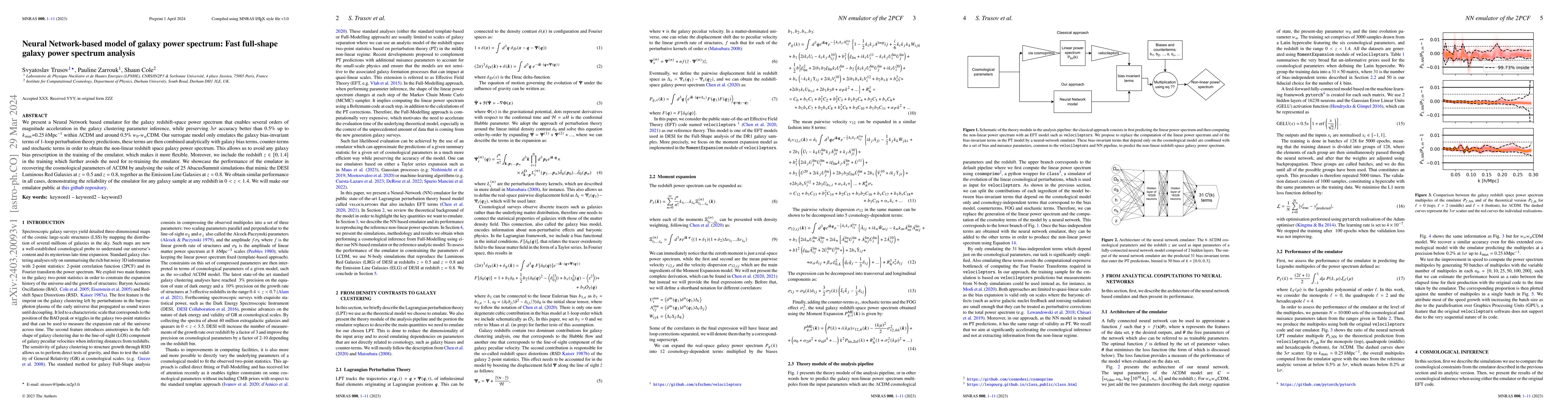 Thumbnail for Neural Network-based model of galaxy power spectrum: Fast full-shape
  galaxy power spectrum analysis
