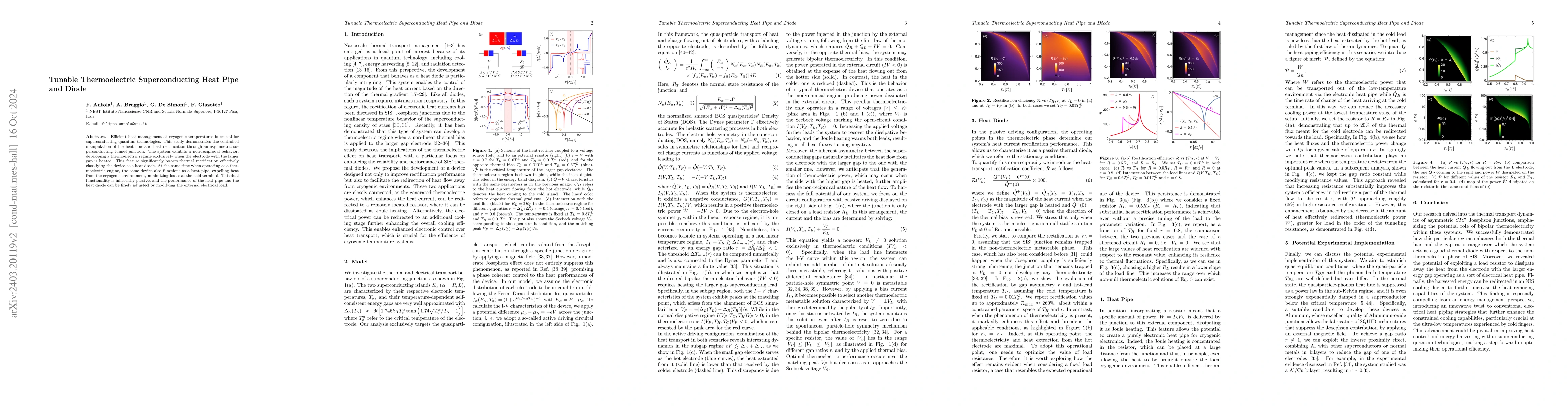Thumbnail for Tunable Thermoelectric Superconducting Heat Pipe and Diode