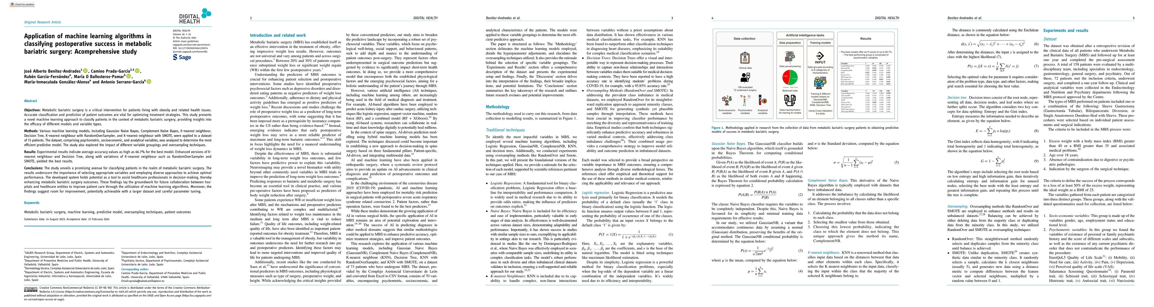 Thumbnail for Application of Machine Learning Algorithms in Classifying Postoperative
  Success in Metabolic Bariatric Surgery: A Comprehensive Study