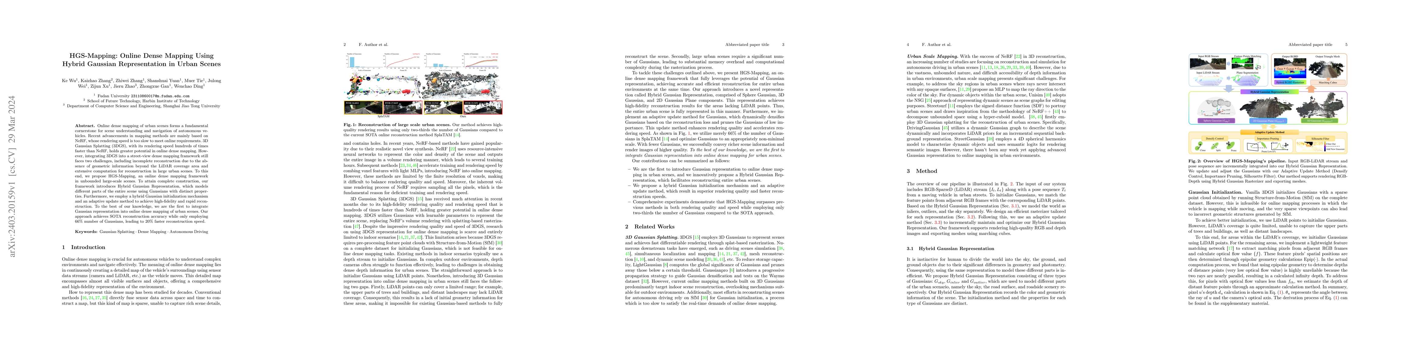 Thumbnail for HGS-Mapping: Online Dense Mapping Using Hybrid Gaussian Representation
  in Urban Scenes