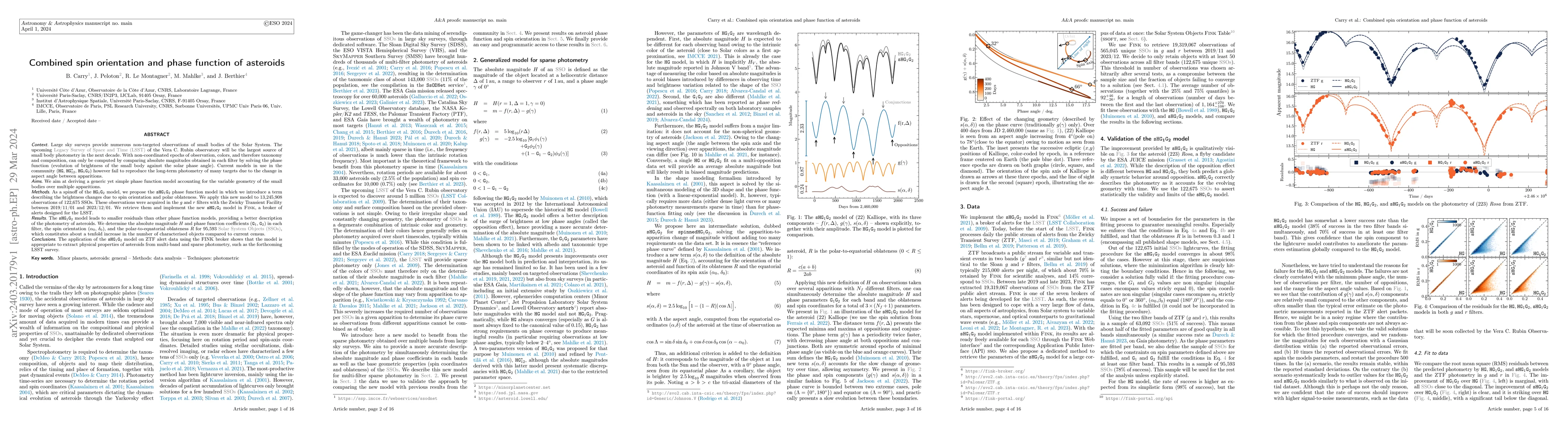 Thumbnail for Combined spin orientation and phase function of asteroids