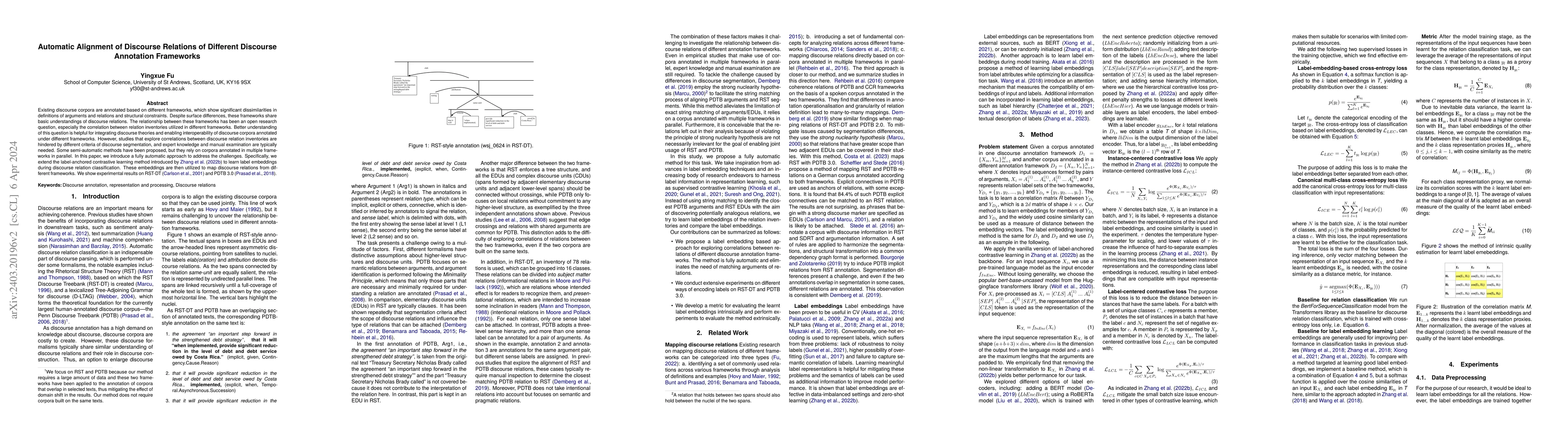 Thumbnail for Automatic Alignment of Discourse Relations of Different Discourse
  Annotation Frameworks