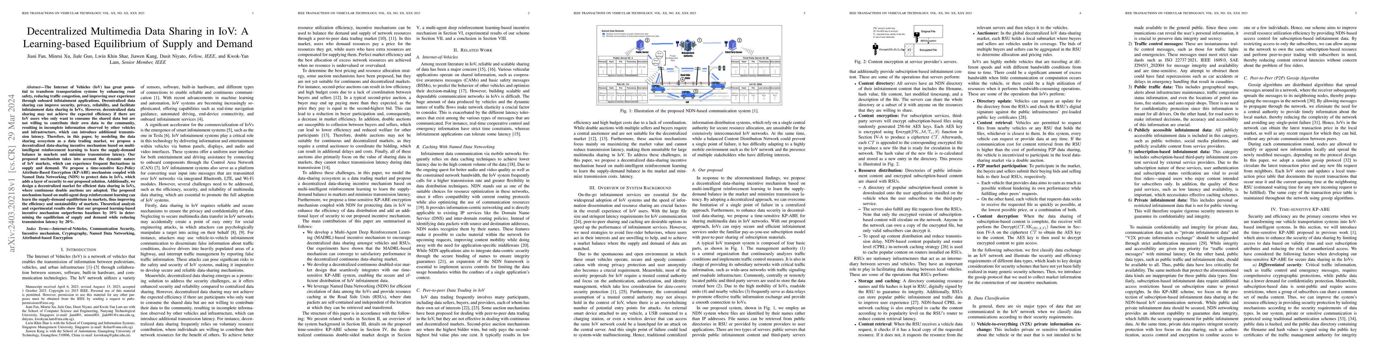Thumbnail for Decentralized Multimedia Data Sharing in IoV: A Learning-based
  Equilibrium of Supply and Demand