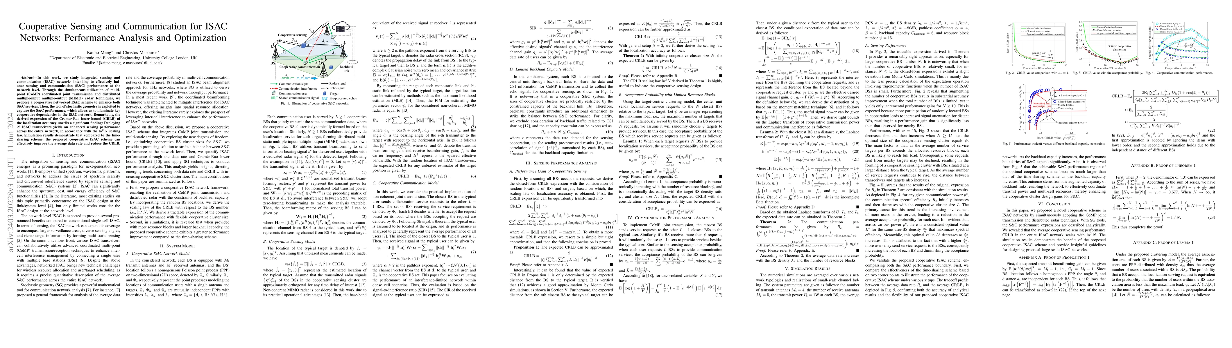 Thumbnail for Cooperative Sensing and Communication for ISAC Networks: Performance
  Analysis and Optimization