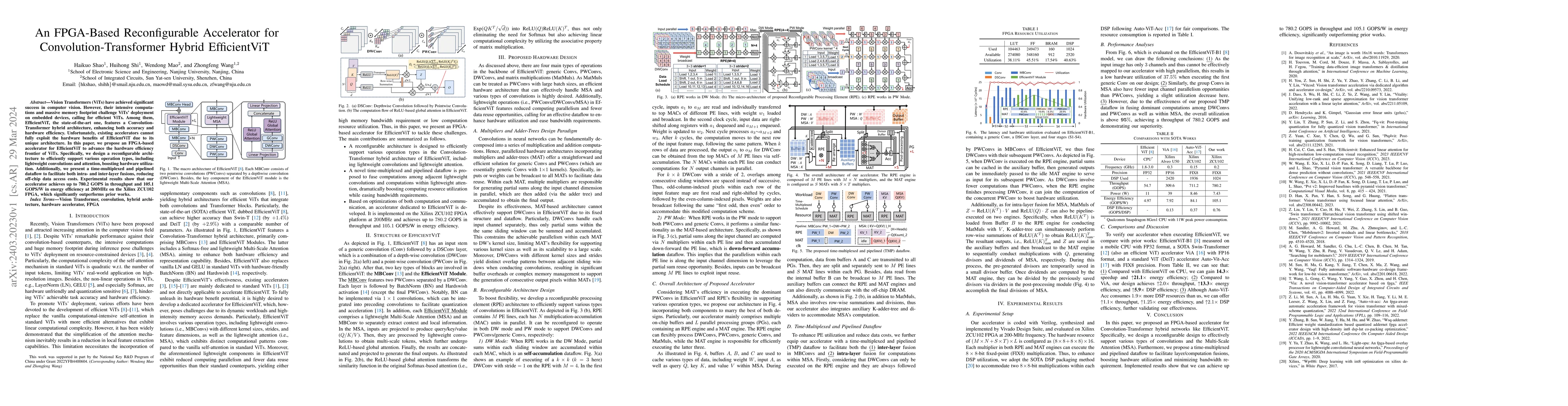 Thumbnail for An FPGA-Based Reconfigurable Accelerator for Convolution-Transformer
  Hybrid EfficientViT