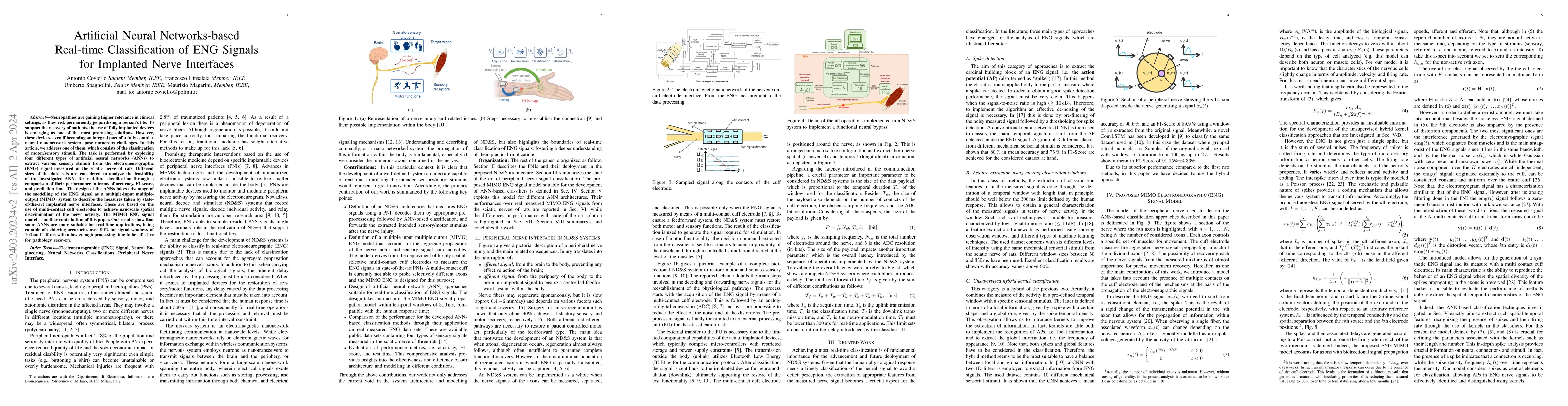 Thumbnail for Artificial Neural Networks-based Real-time Classification of ENG Signals
  for Implanted Nerve Interfaces