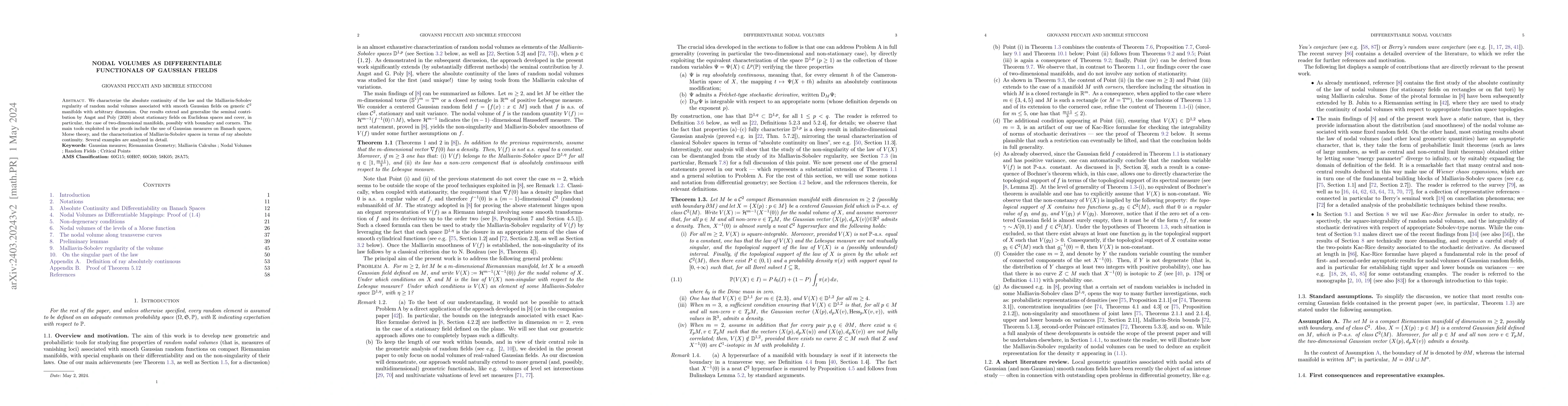 Thumbnail for Nodal Volumes as Differentiable Functionals of Gaussian fields
