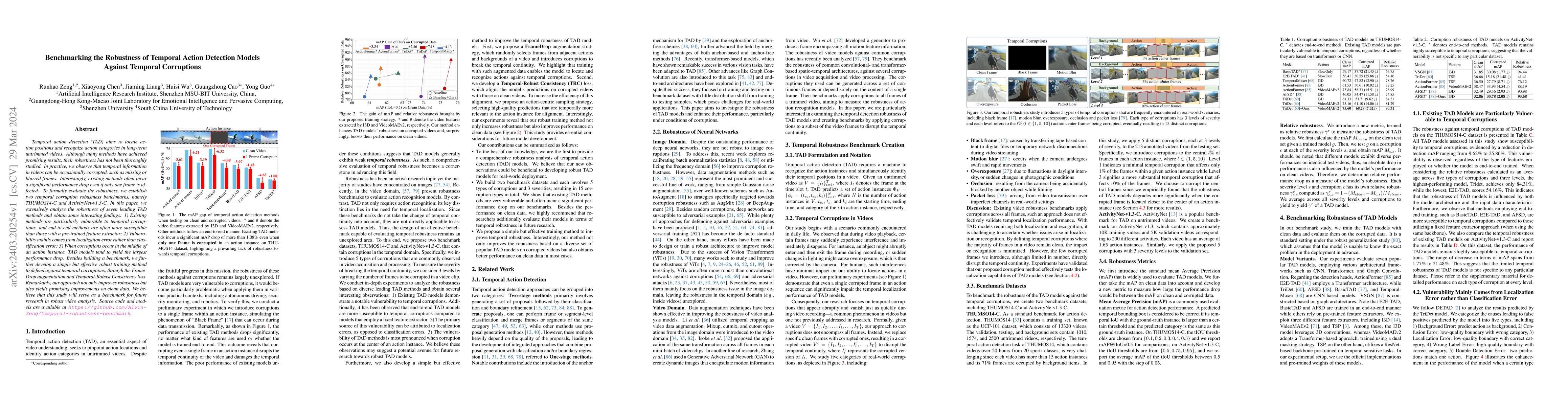 Thumbnail for Benchmarking the Robustness of Temporal Action Detection Models Against
  Temporal Corruptions