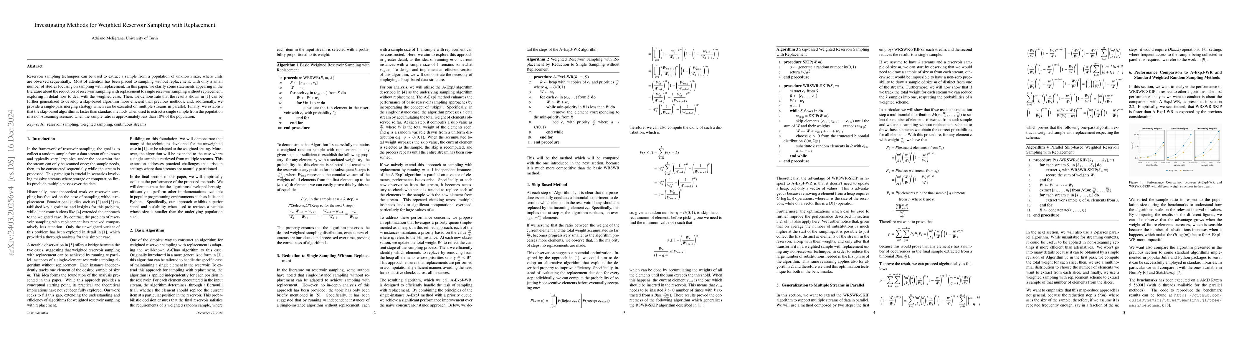 Thumbnail for A Skip-based Algorithm for Weighted Reservoir Random Sampling with
  Replacement