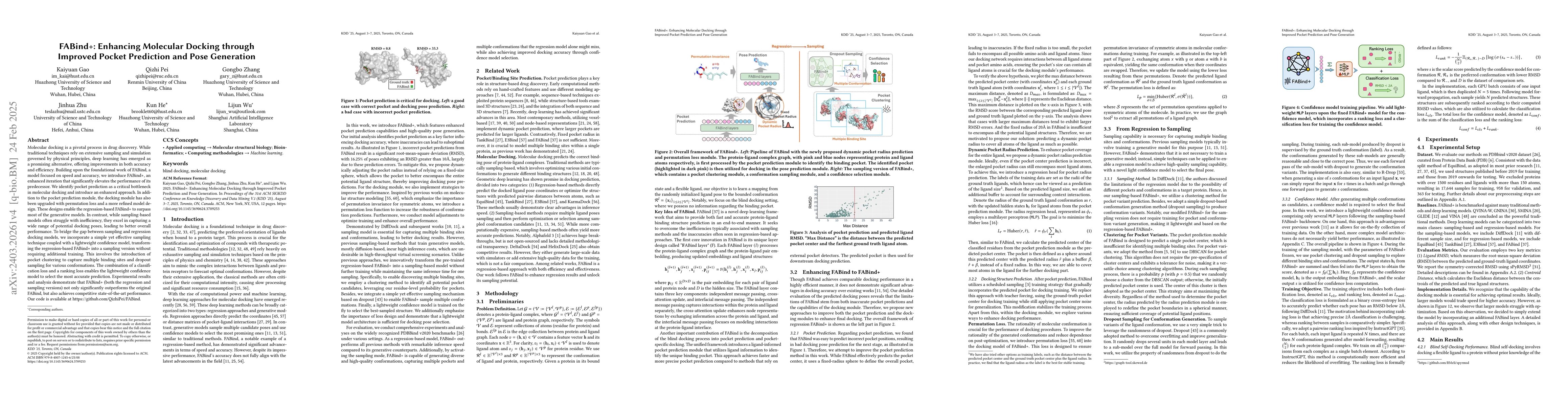 Thumbnail for FABind+: Enhancing Molecular Docking through Improved Pocket Prediction
  and Pose Generation