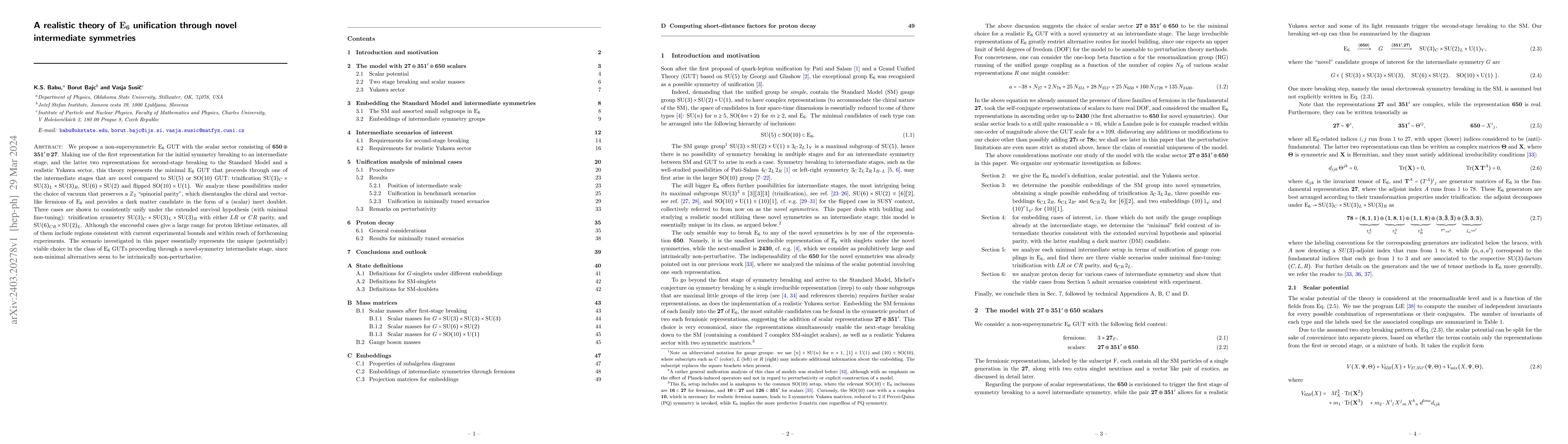 Thumbnail for A realistic theory of $\mathrm{E_{6}}$ unification through novel
  intermediate symmetries