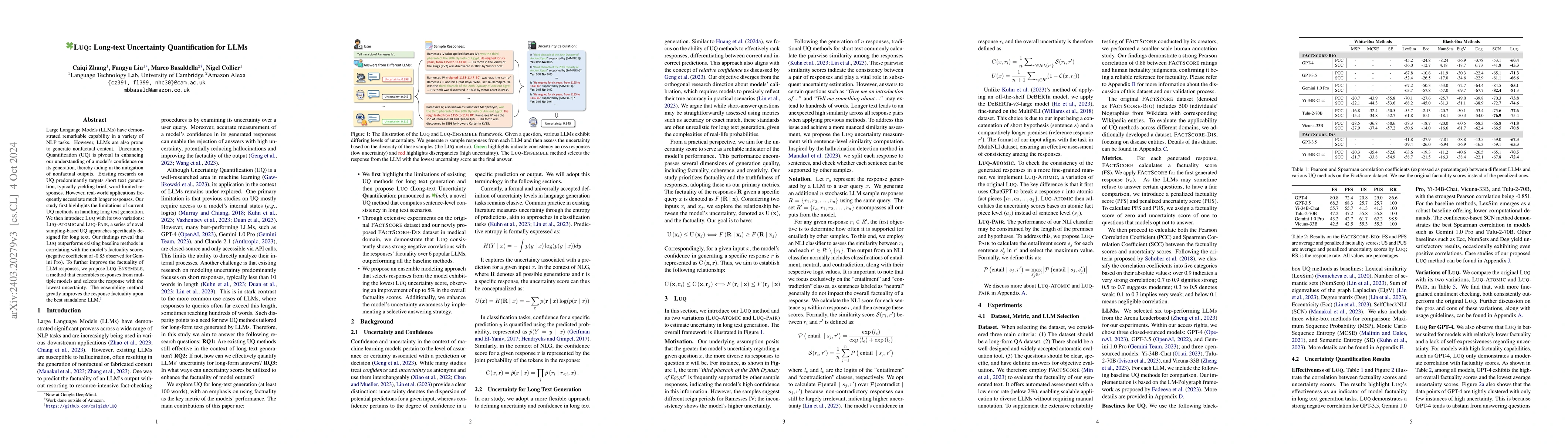 Thumbnail for LUQ: Long-text Uncertainty Quantification for LLMs