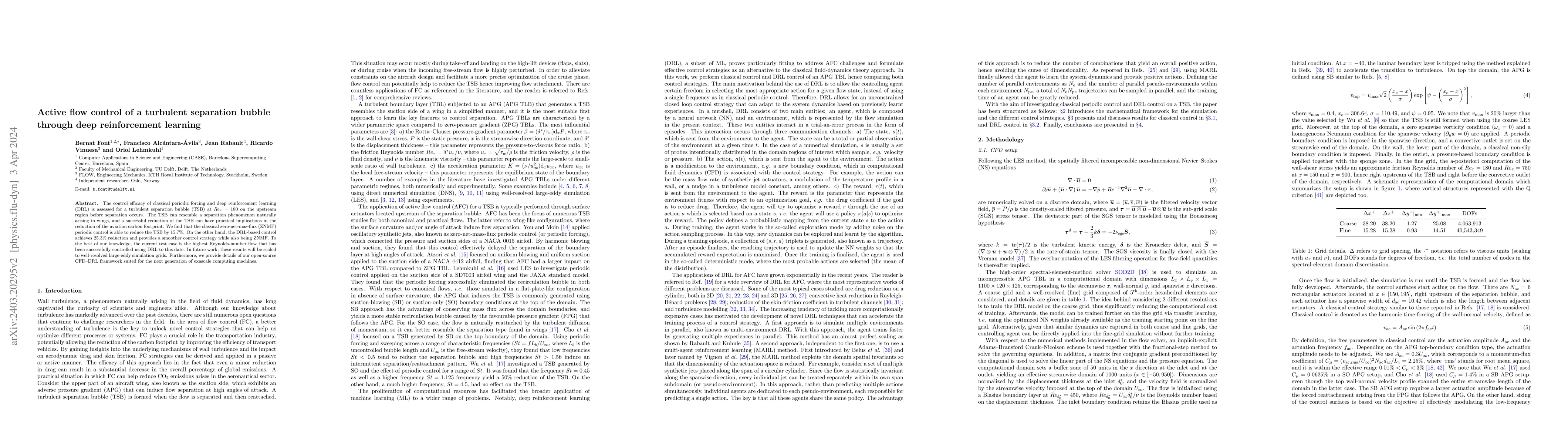 Thumbnail for Active flow control of a turbulent separation bubble through deep
  reinforcement learning
