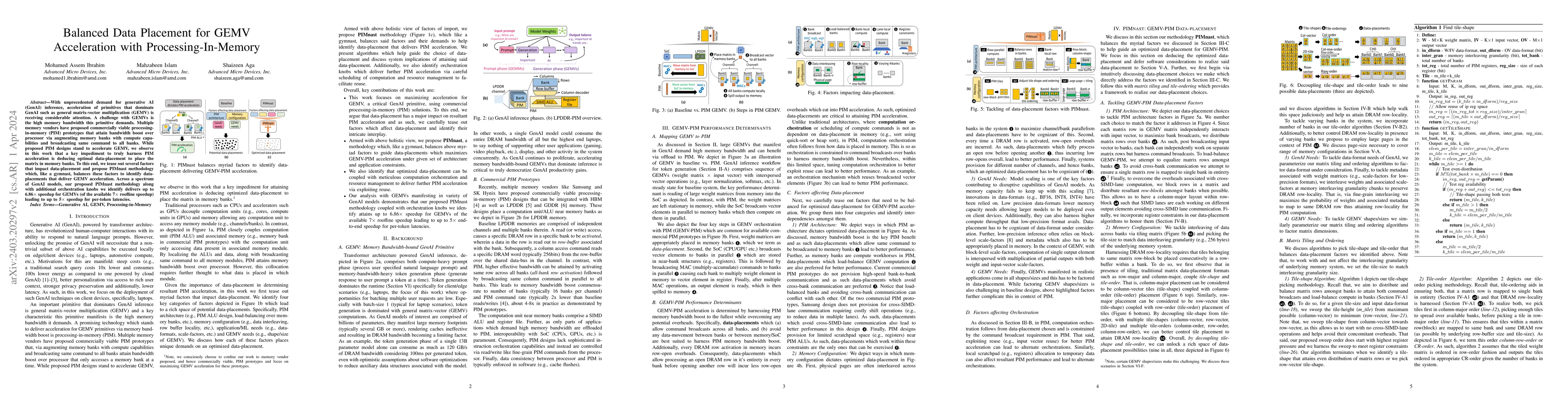 Thumbnail for Balanced Data Placement for GEMV Acceleration with Processing-In-Memory