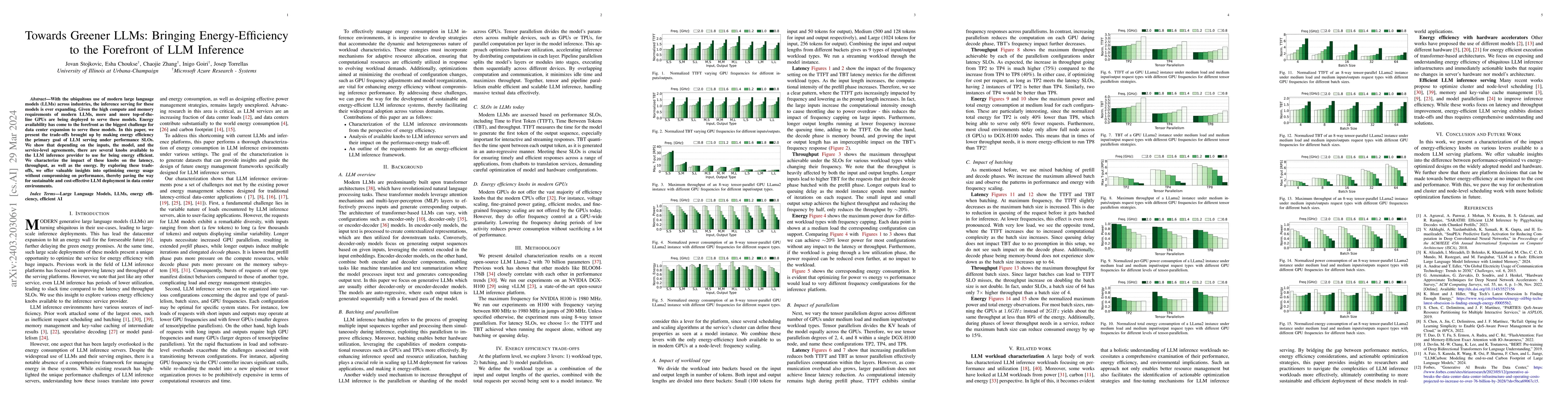 Thumbnail for Towards Greener LLMs: Bringing Energy-Efficiency to the Forefront of LLM
  Inference