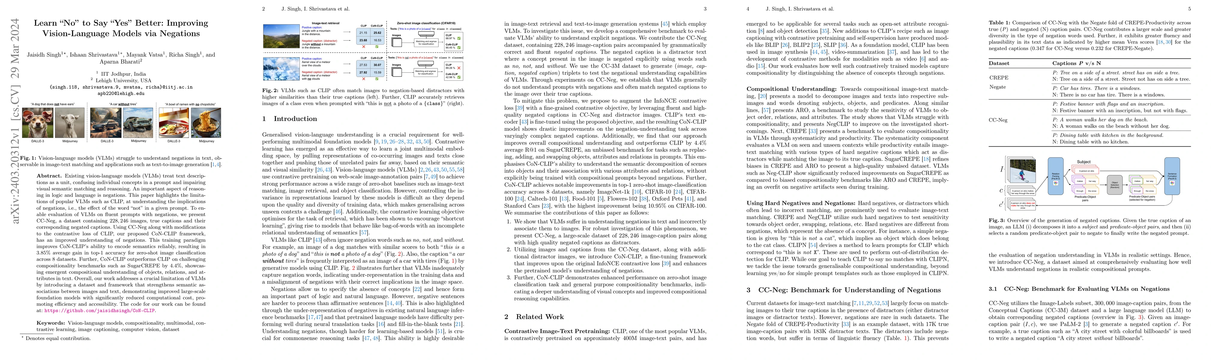 Thumbnail for Learn "No" to Say "Yes" Better: Improving Vision-Language Models via
  Negations
