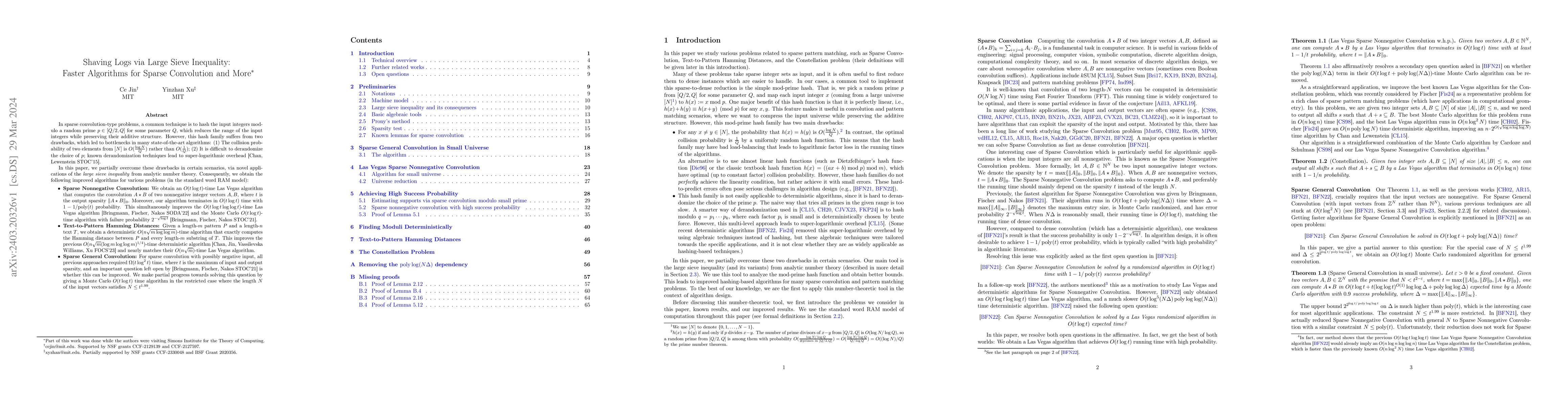 Thumbnail for Shaving Logs via Large Sieve Inequality: Faster Algorithms for Sparse
  Convolution and More