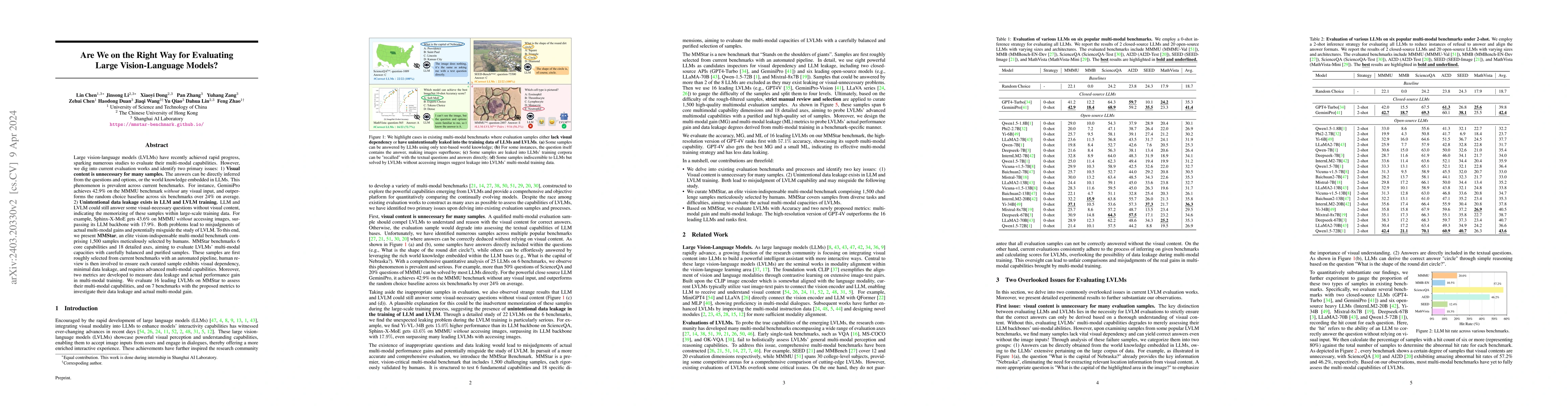 Thumbnail for Are We on the Right Way for Evaluating Large Vision-Language Models?