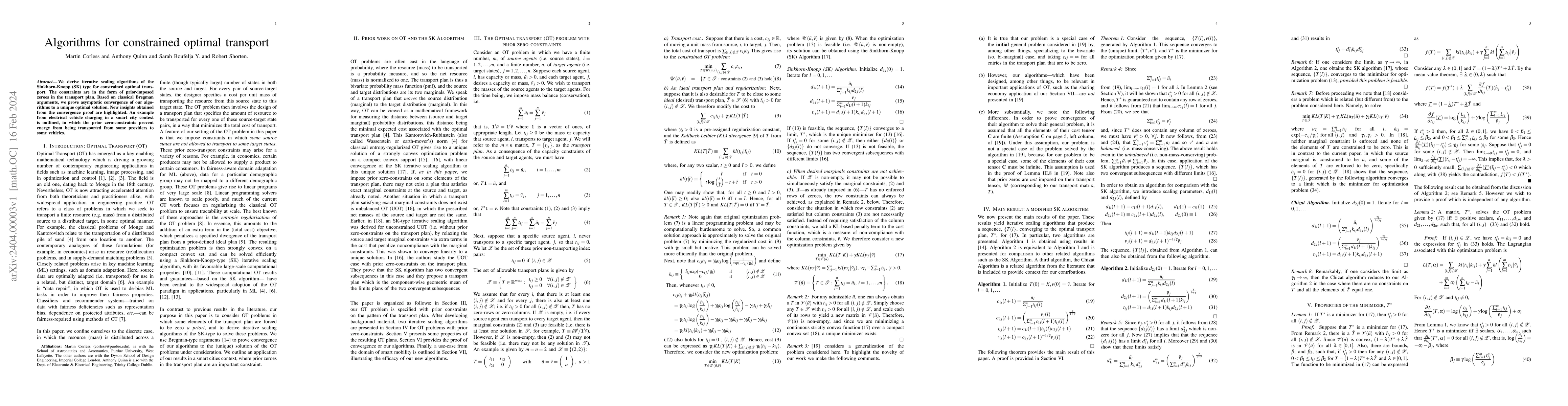 Thumbnail for Algorithms for constrained optimal transport