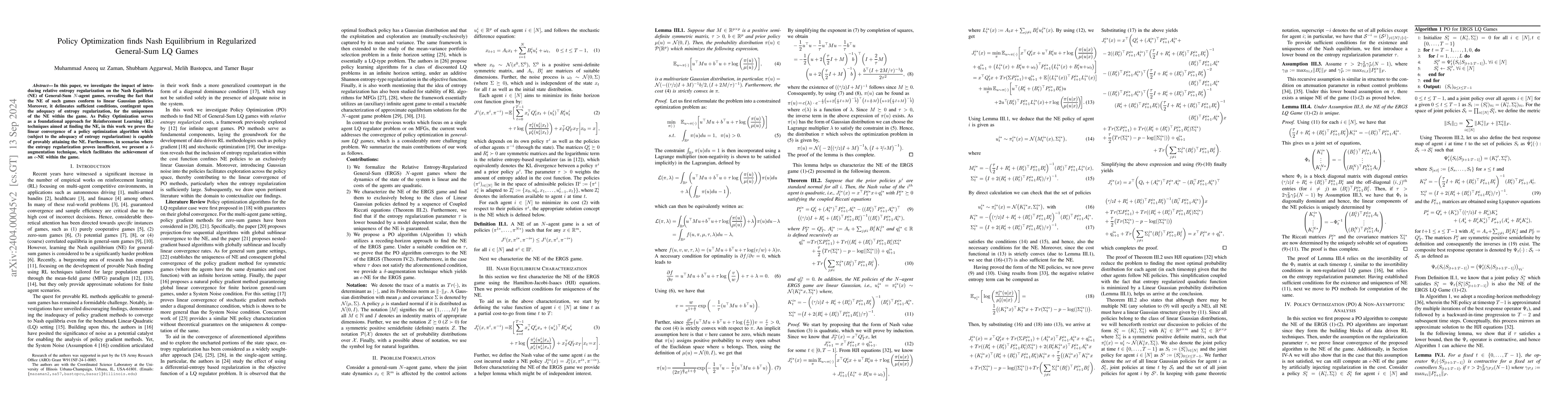 Thumbnail for Policy Optimization finds Nash Equilibrium in Regularized General-Sum LQ
  Games