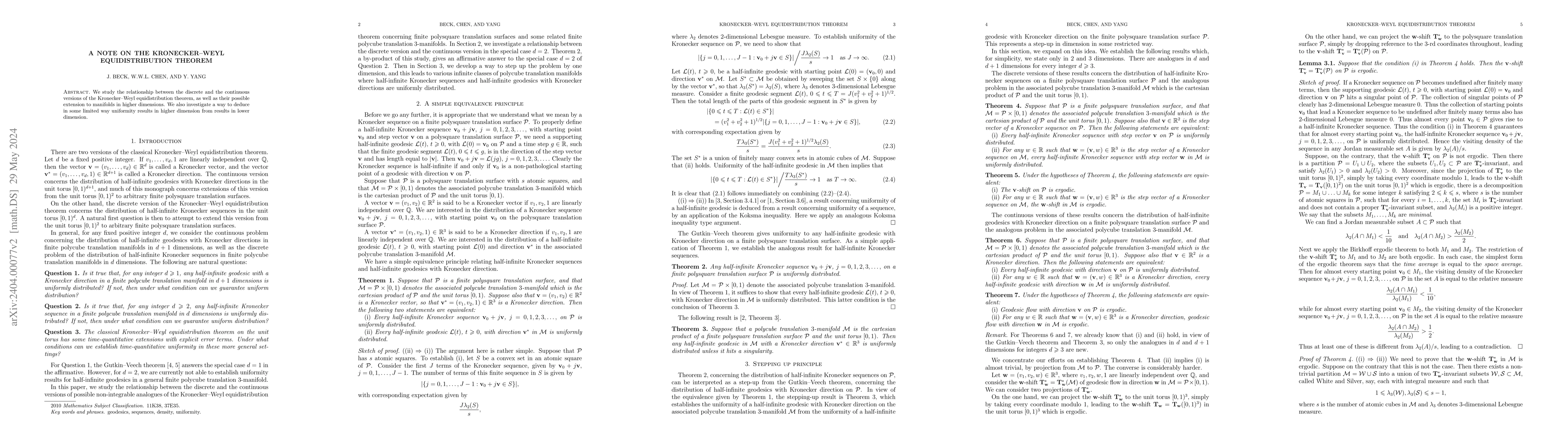 Thumbnail for A note on the Kronecker--Weyl equidistribution theorem