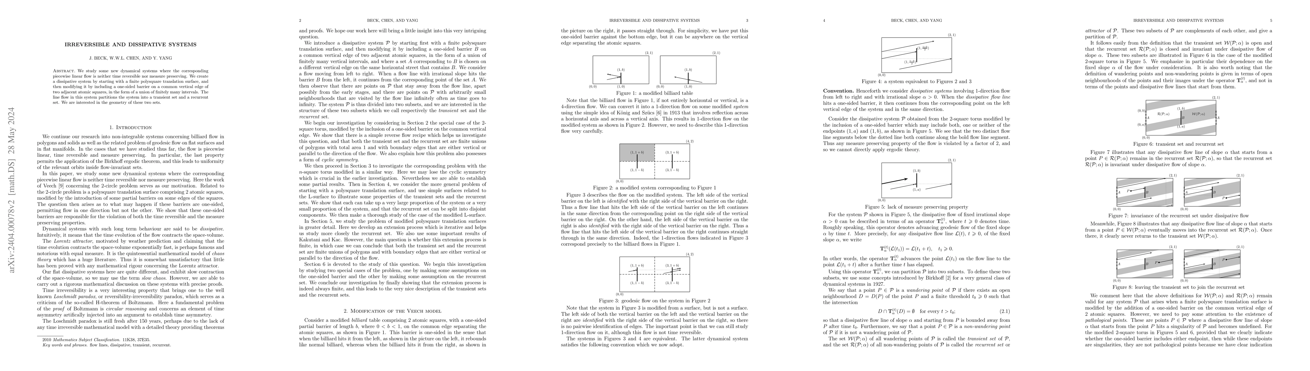 Thumbnail for Irreversible and dissipative systems