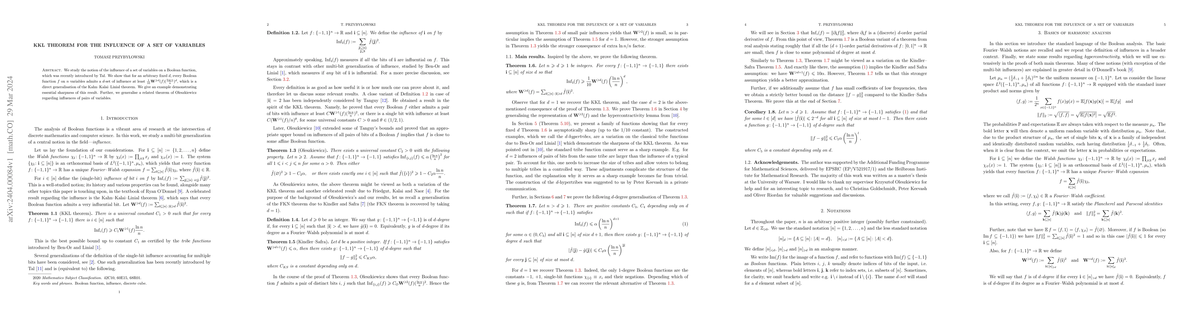 Thumbnail for KKL theorem for the influence of a set of variables