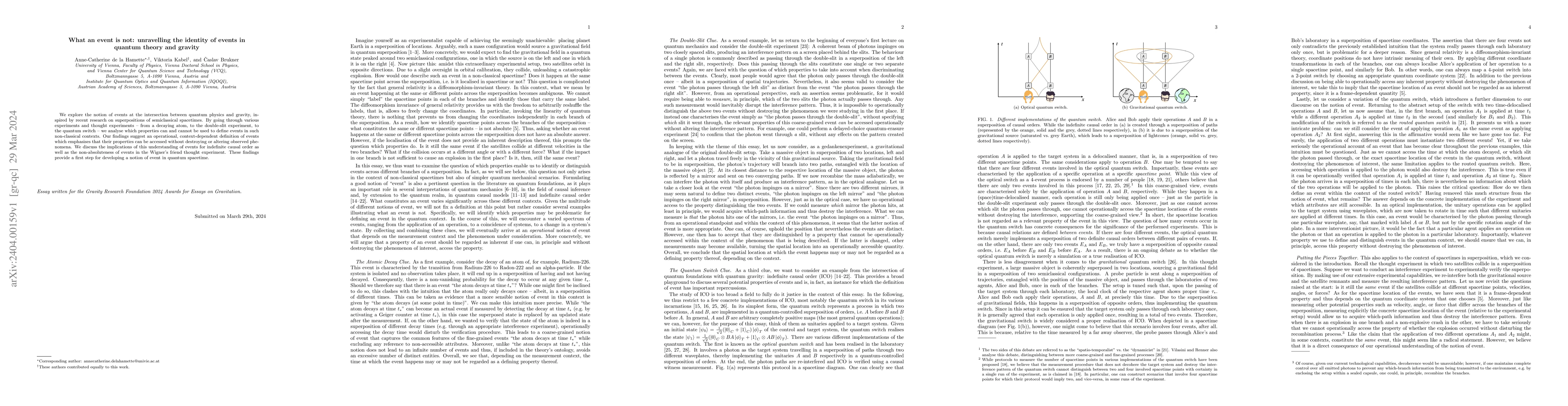 Thumbnail for What an event is not: unravelling the identity of events in quantum
  theory and gravity