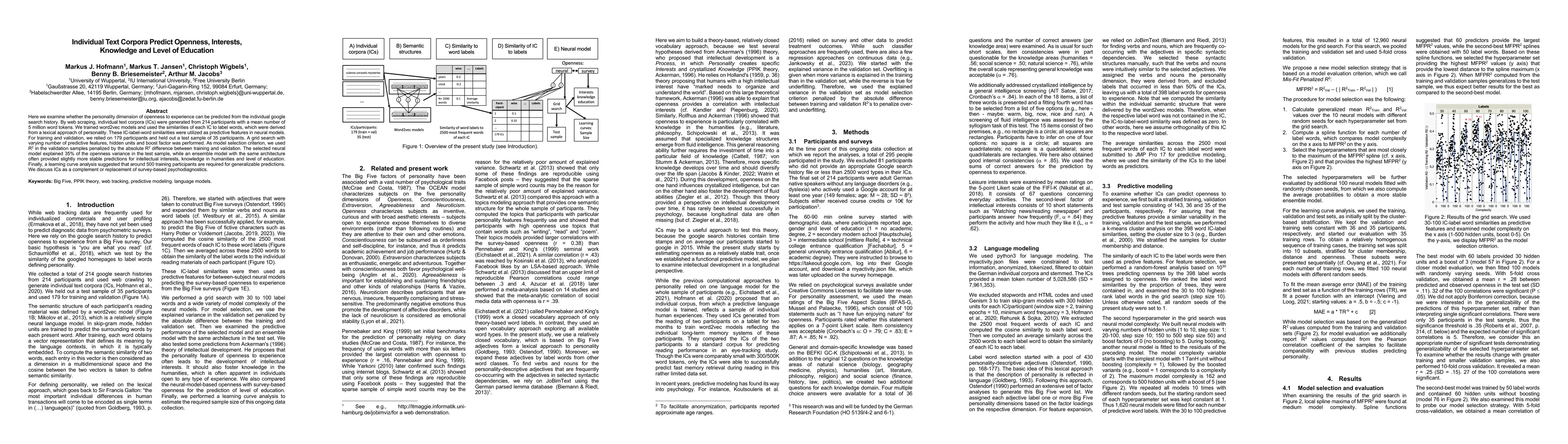Thumbnail for Individual Text Corpora Predict Openness, Interests, Knowledge and Level
  of Education