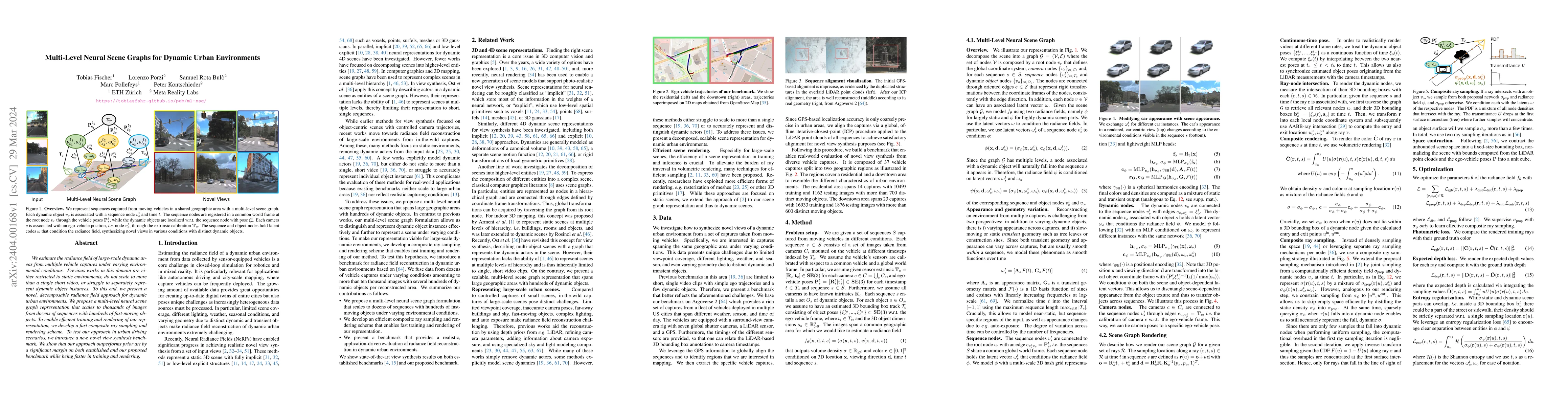 Thumbnail for Multi-Level Neural Scene Graphs for Dynamic Urban Environments