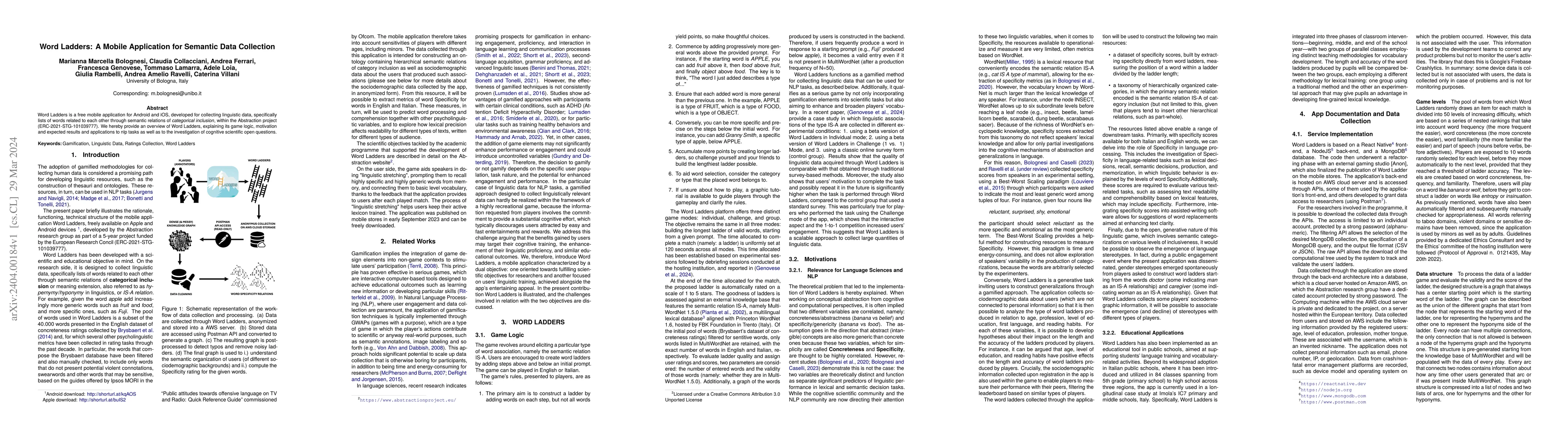 Thumbnail for Word Ladders: A Mobile Application for Semantic Data Collection