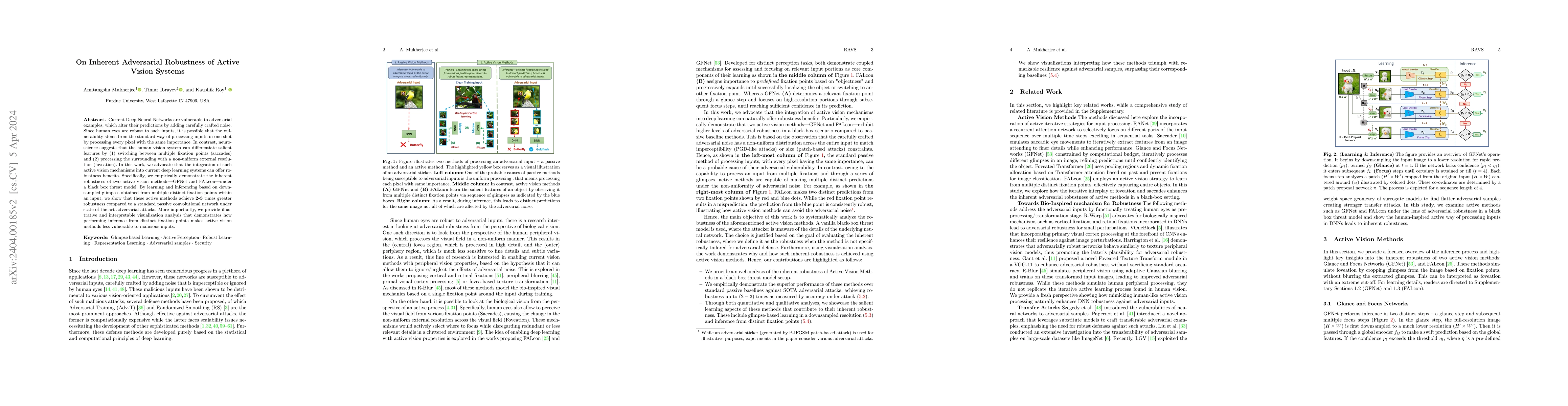 Thumbnail for On Inherent Adversarial Robustness of Active Vision Systems