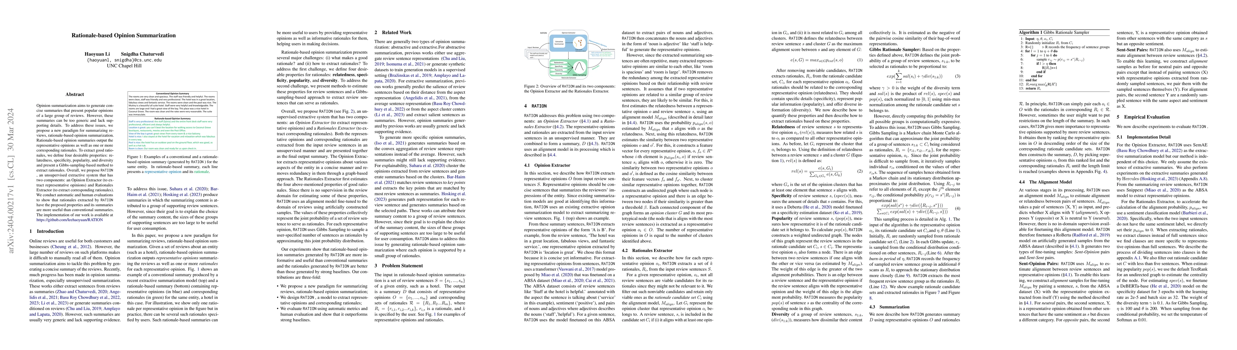 Thumbnail for Rationale-based Opinion Summarization