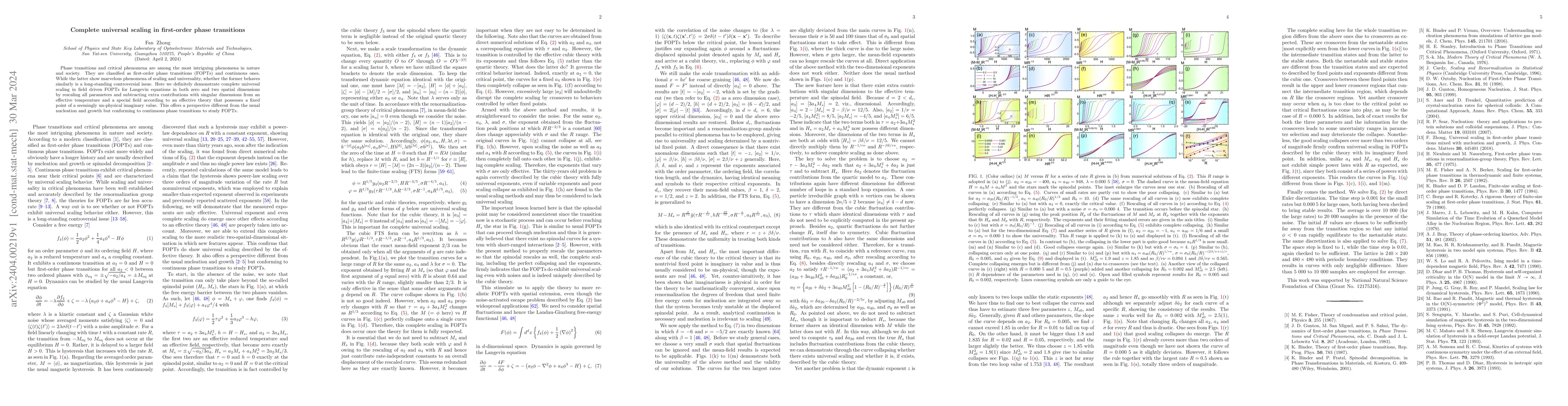 Thumbnail for Complete universal scaling in first-order phase transitions