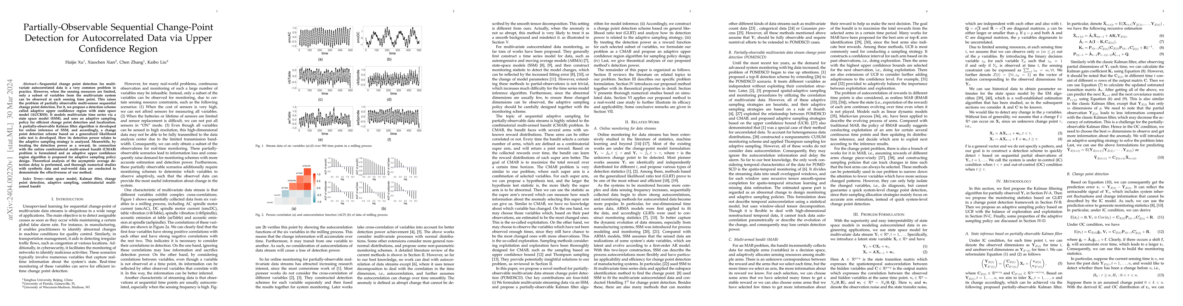 Thumbnail for Partially-Observable Sequential Change-Point Detection for
  Autocorrelated Data via Upper Confidence Region