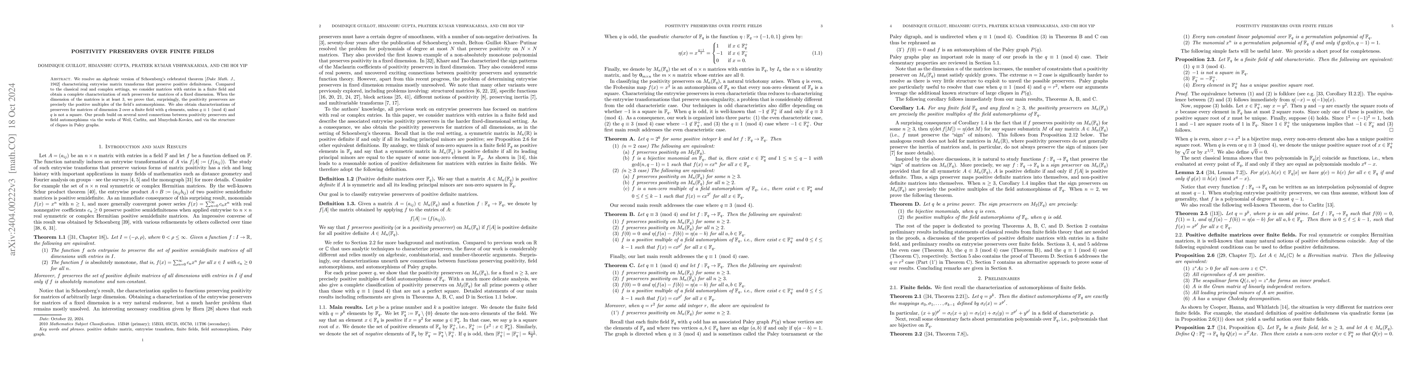 Thumbnail for Positivity preservers over finite fields