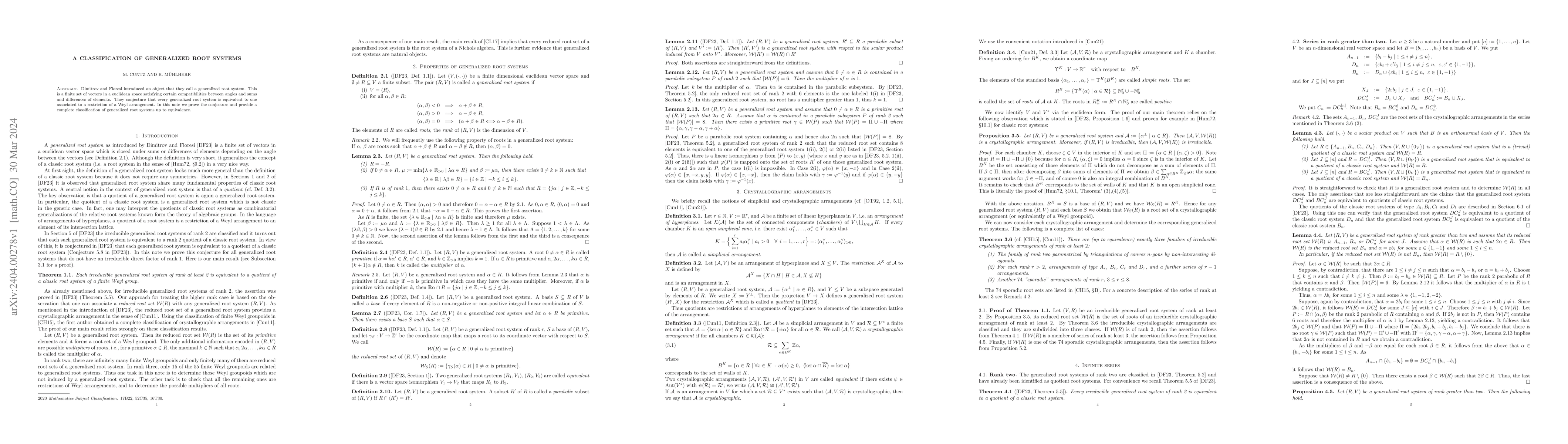 Thumbnail for A classification of generalized root systems