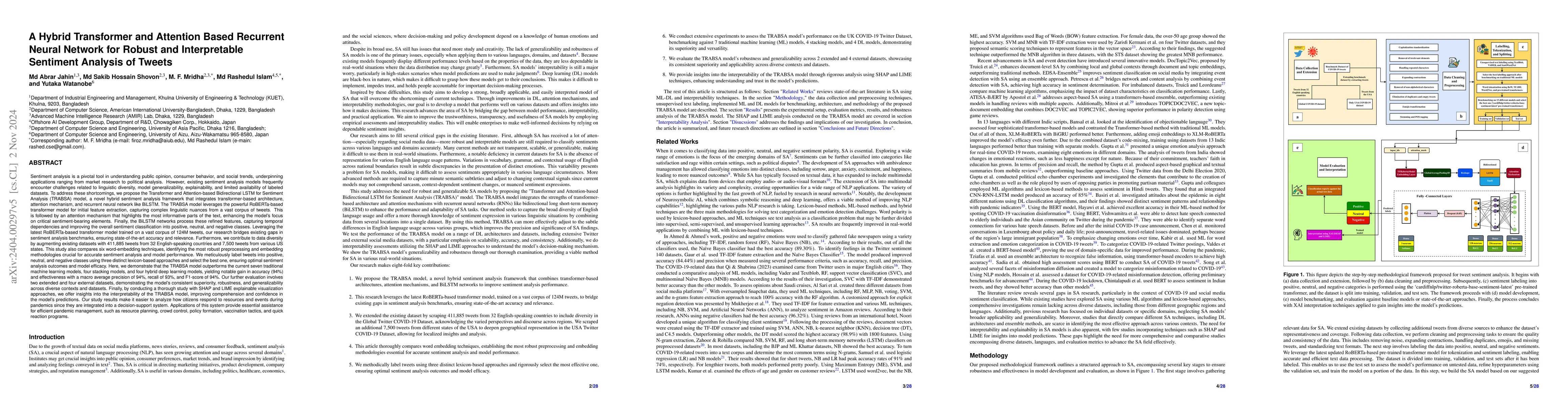 Thumbnail for TRABSA: Interpretable Sentiment Analysis of Tweets using Attention-based
  BiLSTM and Twitter-RoBERTa