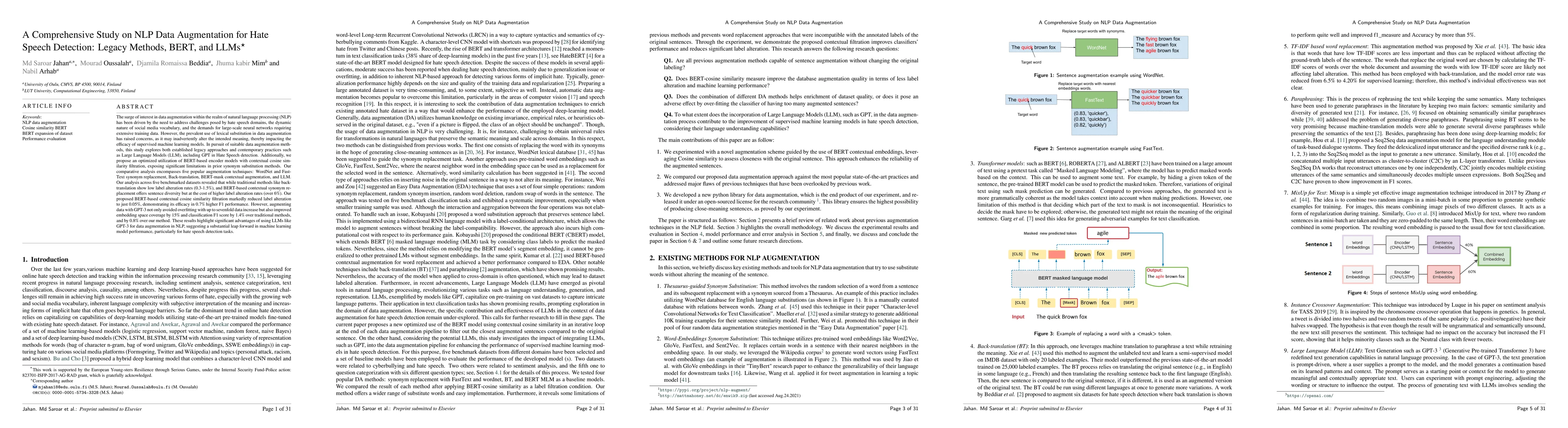 Thumbnail for A Comprehensive Study on NLP Data Augmentation for Hate Speech
  Detection: Legacy Methods, BERT, and LLMs