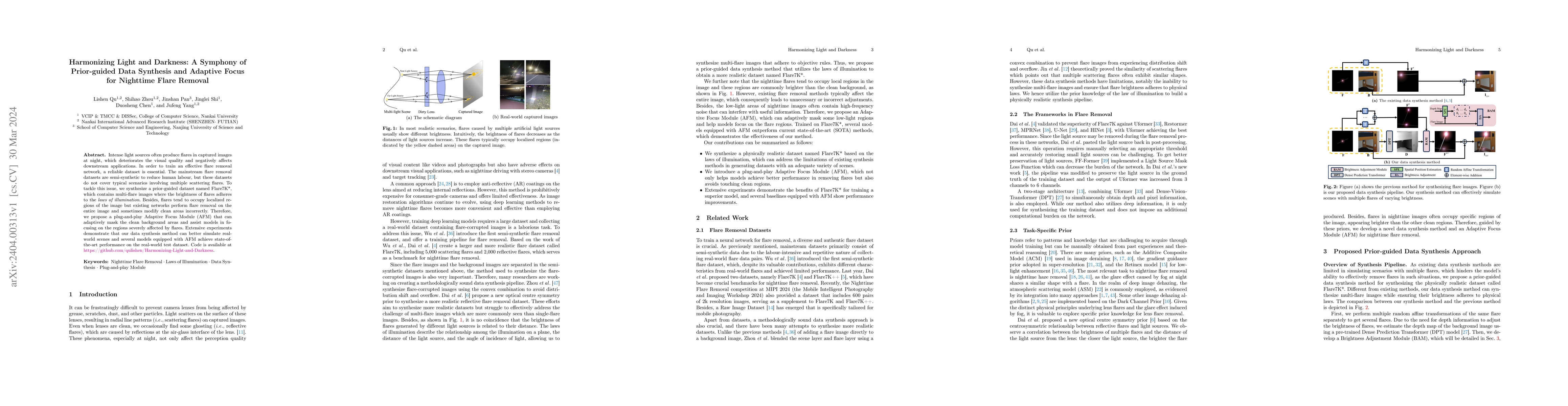 Thumbnail for Harmonizing Light and Darkness: A Symphony of Prior-guided Data
  Synthesis and Adaptive Focus for Nighttime Flare Removal